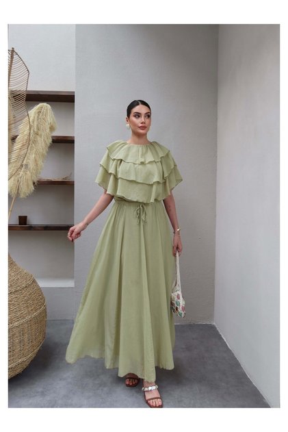 Flounced Blouse Skirt Set