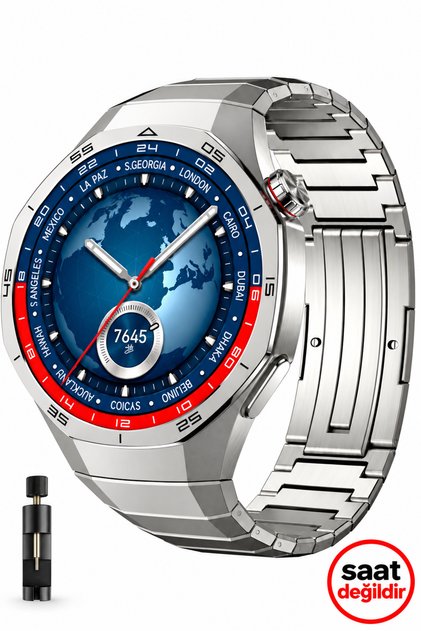 Huawei Watch GT 5 Pro 46mm Uyumlu Kavisli Giriş Titanyum Metal Paslanmaz Premium Kordon