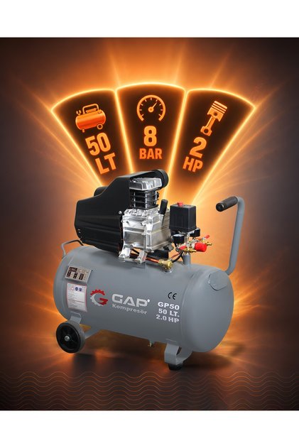 Hava Kompresörü Pistonlu 50 Lt 8 Bar 2 Hp