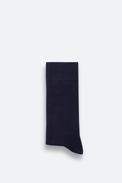 Men's Navy Blue Plain Bamboo Socks B008505