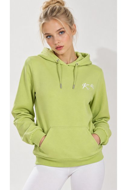Fıstık Yeşili Kapşonlu Tarz Sweatshirt