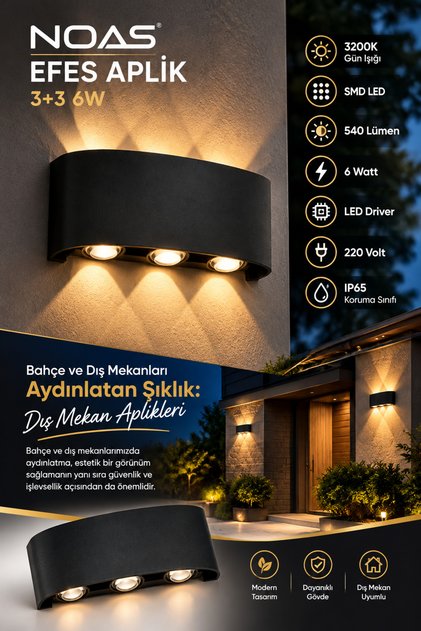 Efes Apli̇k 3+3 6W Daylight 3200K