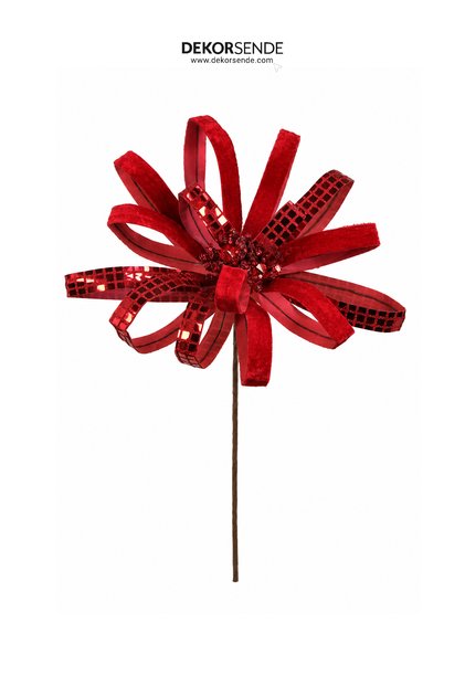 New Year's Ponsetya Pique Bow Red 50 cm