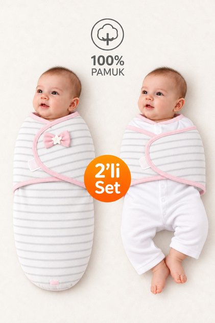 100% Cotton Swaddle for 0 to 4 Months Baby, Velcro Fastened, Soft Jersey Fabric, Breathable Fabric