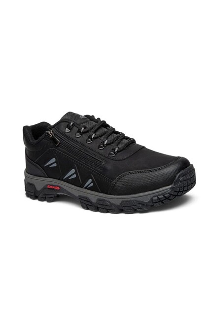 3007-27 Leather Lace-Up Outdoor Trekking Men's Shoes Black Smoked