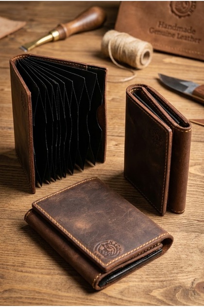 Men's Genuine Leather Wallet Card Holder Black