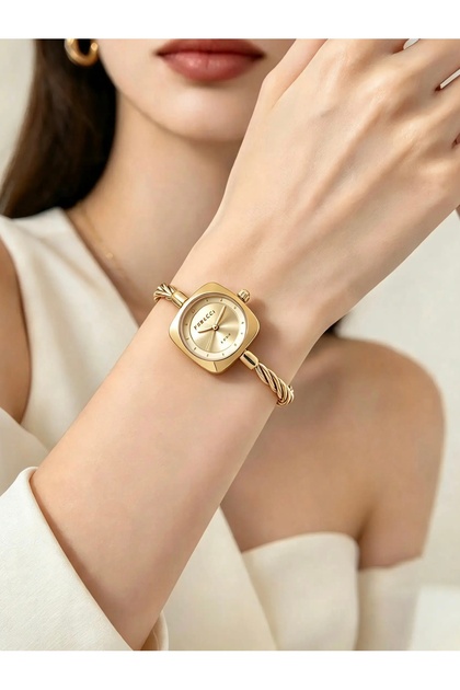 Ferrucci̇-(Gold Color) Bracelet-Like Minimal Case Women's Wristwatch