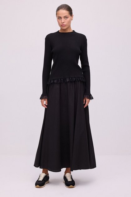 Crush Textured Maxi Skirt