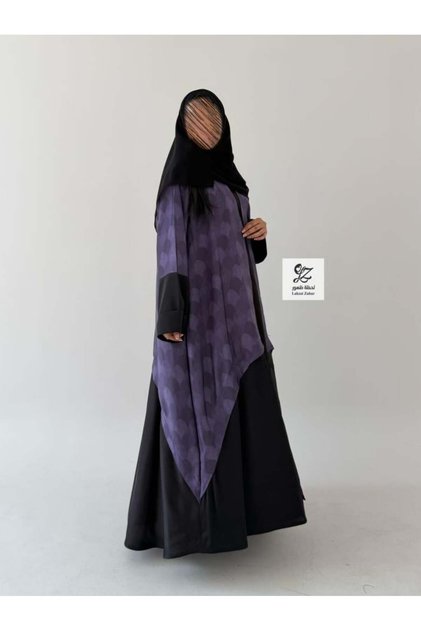 Summer Silk Fabric Black with Colorful Abaya Amira