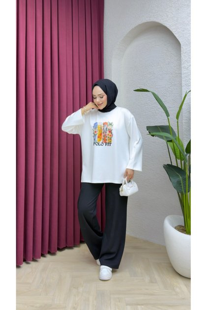 Women's Printed Oversize Long Tunic