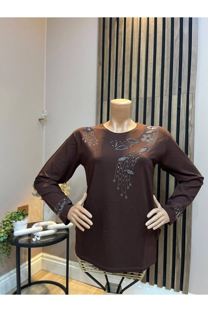 Women's Middle-Aged and Older Women's Winter Mother's Combed Cotton Blouse with Pendant Collar