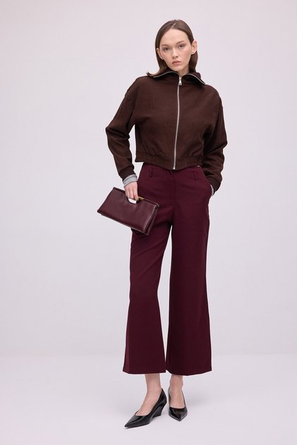 High Waist Pants with Zipper