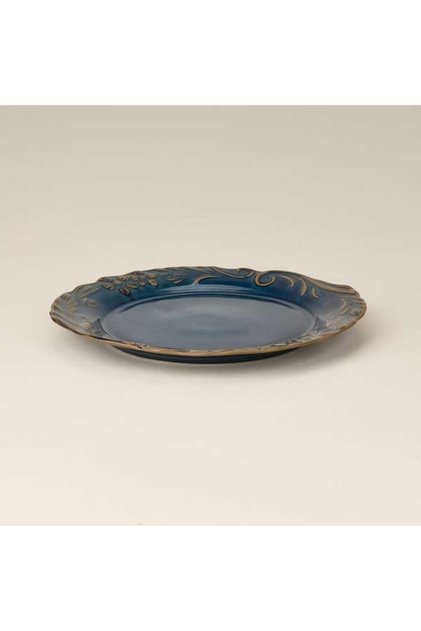 Kitchen Rustic Düz Tabak - Mavi - 27 cm
