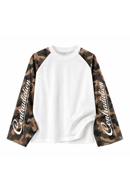 Camouflage Pattern Raglan Sleeve Long Sleeve Unisex Long Sleeve T-Shirt