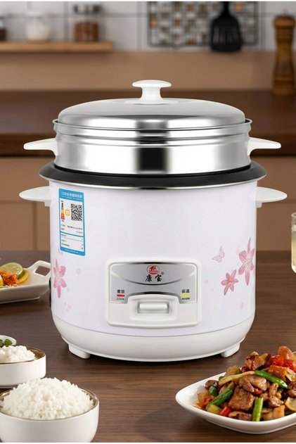 3L Large Size Electric Rice Cooker with Stainless Steel Steamer Cooking Pot