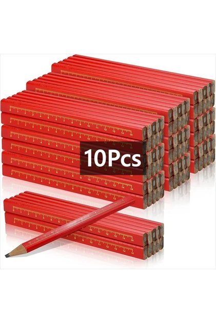 10 أقلام رصاص، مجموعة أقلام نجارة 10-100 قطعة، أقلام تحديد مخصصة للعمال برأس مسطح