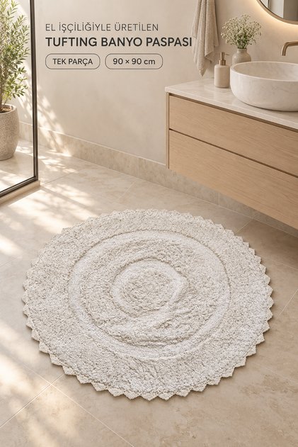 Bodrum Tufting Cotton Handmade Knitted 90 X 90 cm Rug 110
