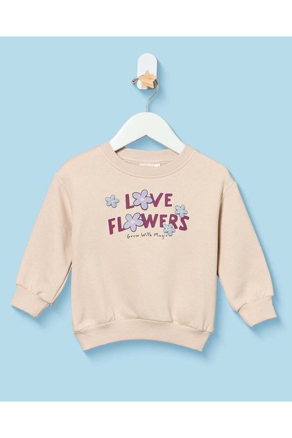 Infant Girls Ivory Floral Sweatshirt
