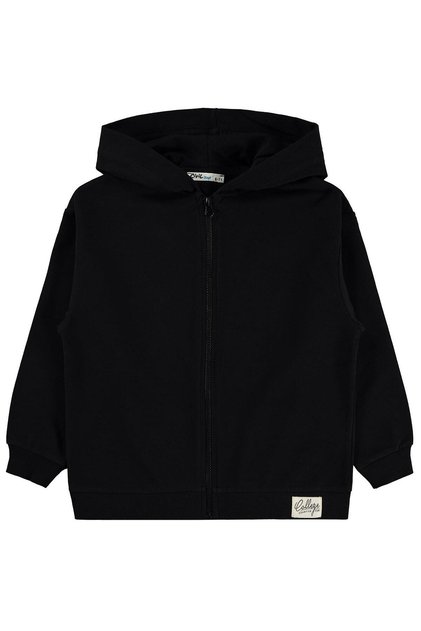 Basic Hooded Cardigan for 10-13 Years - Black