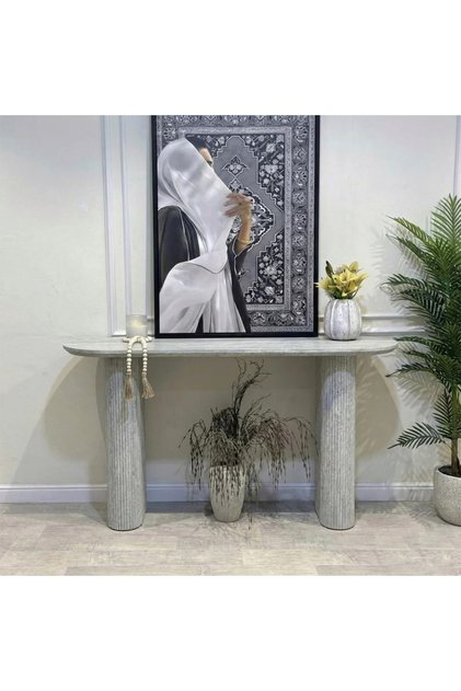 طاولة مدخل بتصميم أنيق وعصري ــ رمادي ــ 140x40x80 سم
