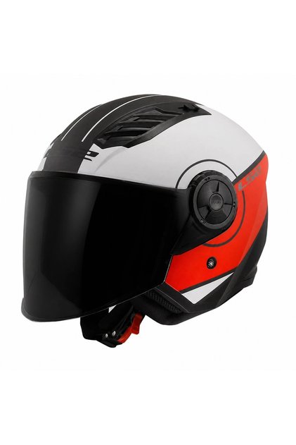 AIRFLOW 2 COVER MAT SİYAH-KIRMIZI-BEYAZ KASK (SİYAH CAM + SPOİLER )