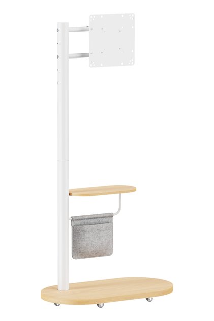 STD5422 17–43" 15kg Tekerlekli Raflı Çantalı Dikey/Yatay Açı Ayarlı Mobil Monitör ve TV Standı