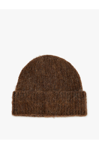 Wool Blend Layered Knit Beanie