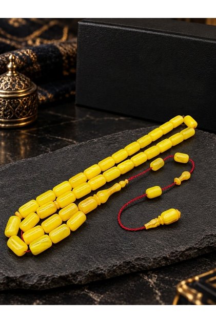 Exquisite Craftsmanship, Crafted from Milled Material, Amber Prayer Beads