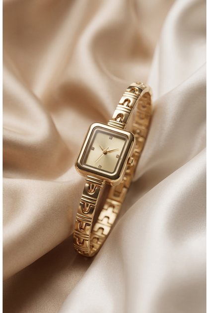 Classic Women's Steel Watch Gold Color Vintage Square Case Luxury Classic Elegant Stylish Women's Wristwatch | Limited Edition 2027