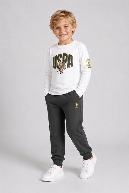 Boy's Cotton White Tracksuit Set