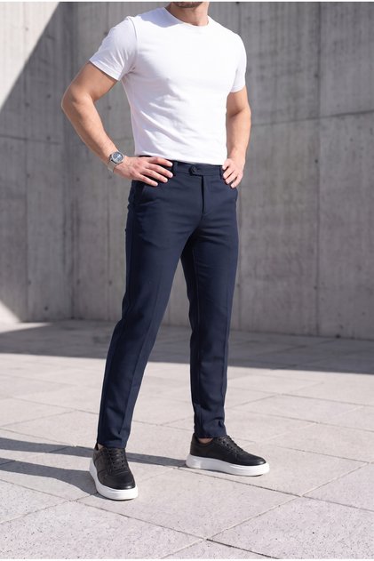 Kolay Ütülenebilir Slim Fit Likralı Kumaş Pantolon
