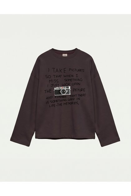 Oversize 100% Cotton 3 Thread Sweatshirt - Leica Memory Quote