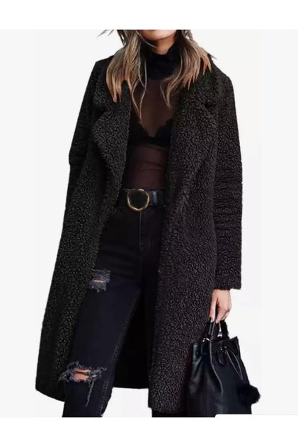 New Season Single Button Lined Double Pocket Winter Super Soft 100% Cotton Stylish Women's Plush Coat