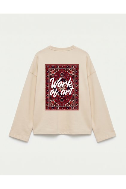 Oversize 100% Cotton 3 Thread Sweatshirt - Work of Art