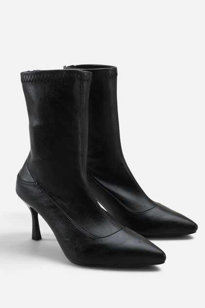 Jenny Women's Pointed Toe Heeled Stretch Boots A036- K1969