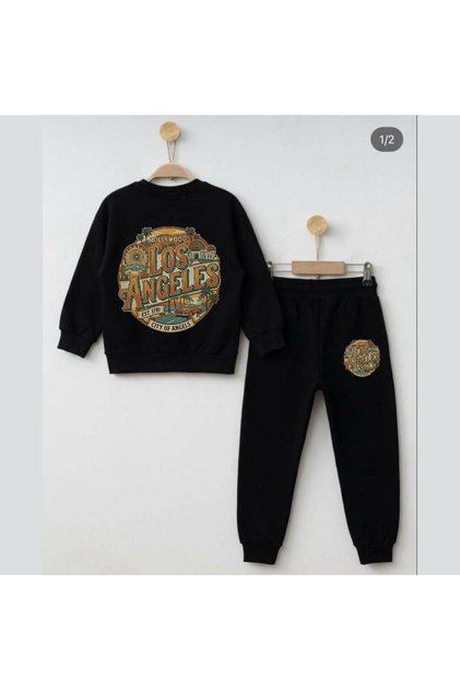 Team Sweatshirt Los Angeles Vintage Printed Girls' Boys' Crew Neck