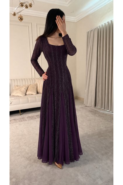 Long Sleeved Evening Dress