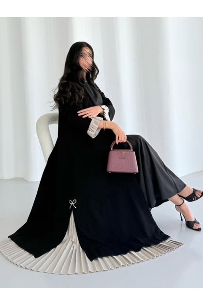 Pleated Stitching Fashion Muslim Abaya Robe (Headscarves not included)