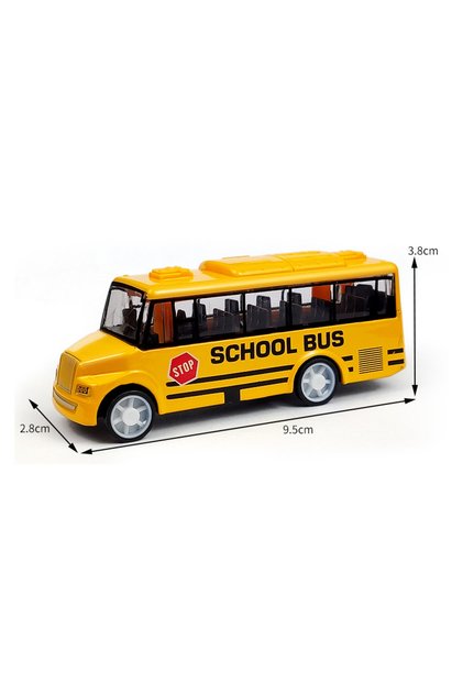 yellow 1 PCS Children's Alloy Anti-Collision Car School Bus City Traffic Decoration Model Airport Me