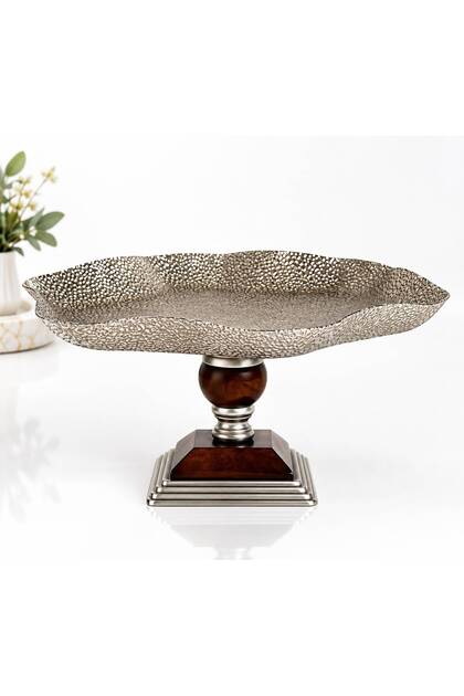 Luxury Dessert Serving Tray with Wooden Base - Elegant Design for Entertaining