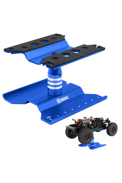حامل إصلاح سيارة RC أزرق اللون، محطة عمل RC، حامل عمل لـ SCX24 TRX4M FCX24 بمقياس 1/16 و1/18 و1/24 RC Tru