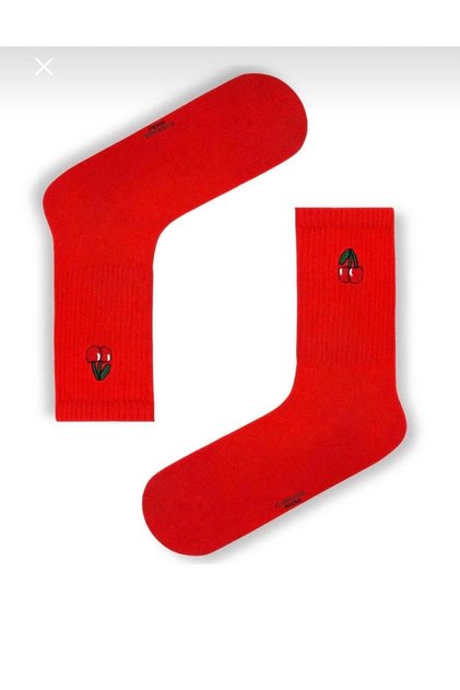 Fruit Patterned Unisex Cotton Long Socks
