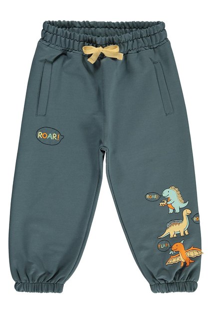 Dinosaur Printed Sweatpants for Ages 2-5 - Blue