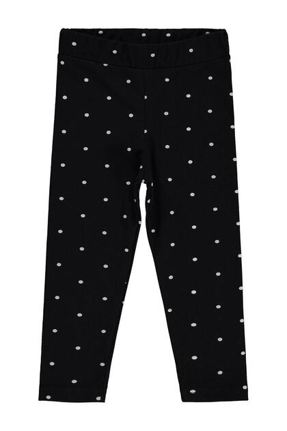 Civil Girls' Pointed Printed Leggings |   Lycra Single Jersey Shaped Printed Fabric |   School Nursery and Daily Use - Black