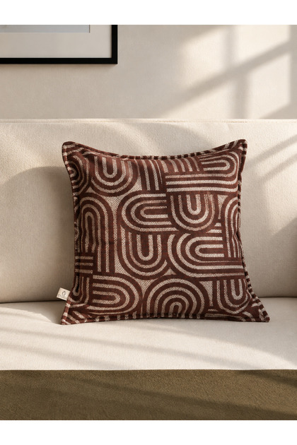 Ritmo Burgundy Throw Pillow Cover (45X45)