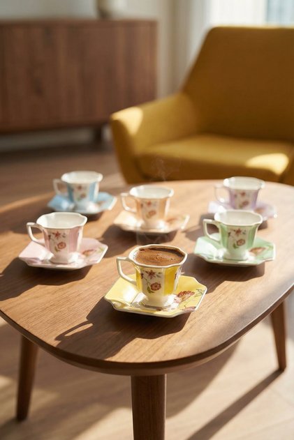 Novaria 6 Kişilik Kahve Fincan Takımı - 90 ml