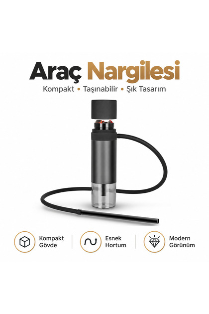 Taşınabilir Mini Araba Nargile Takımı Tek Parça Kompakt Seyahat Tipi
