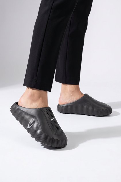 Men's Lightweight Comfortable Eva Soft Sole Black-Smoked Closed-Front Sabo Slippers 2510