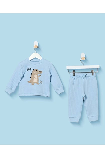 Infant Boys Blue Dinosaur Set 2 Piece