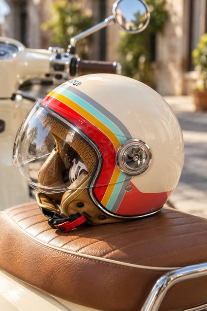 Nero Retro Yarım Motosiklet Kaskı